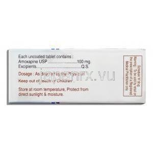 アモライフ Amolife, アモキサン ジェネリック. アモキサピン 100mg (LA Pharma) 成分