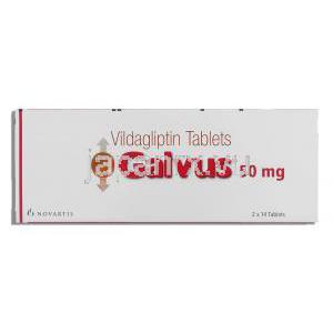 ガルバス Galvus, エクア ジェネリック, ビルダグリプチン 50mg 錠 （ノバルティス社） 箱