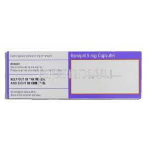 アルテース ジェネリック, ラミプリル Ramipril 5mg カプセル (Teva) 箱裏面