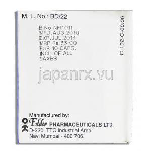 シクランデレート, Cyclospasmol,  200mg カプセル (Elder Pharma) 製品情報