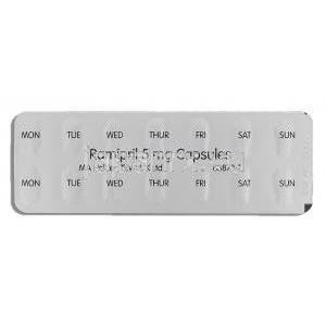 アルテース ジェネリック, ラミプリル Ramipril 5mg カプセル (Teva) 包装裏面