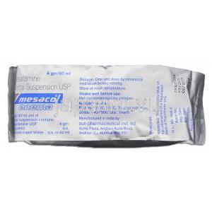 メサラミン（ペンタサエネマジェネリック）,4gm/60ml 浣腸 (Sun Pharma) 包装