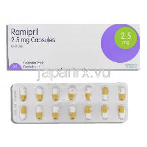 アルテース ジェネリック, ラミプリル Ramipril 2.5mg カプセル (Teva)
