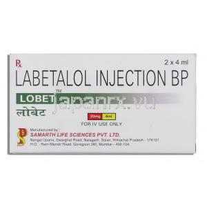 ロベット Lobet, ノルモダイン ジェネリック, ラベタロール 20mg 注射 (Smarth Life) 箱