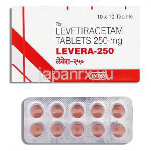 レベラ Levera, イーケプラ ジェネリック, レベチラセタム  250mg 錠 (Intas) 包装裏面