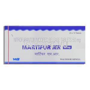 マルチフル Martifur , マクロビッド ジェネリック, ニトロフラントイン 50mg 錠 (Walter Bushmer) 箱