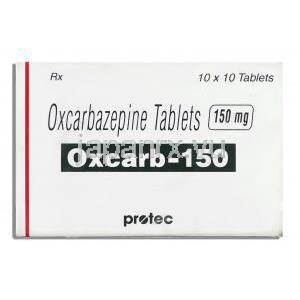 オクスカーブ Oxcarb, トリレプタル ジェネリック, オクスカルバゼピン 150mg 錠 (Protec) 箱