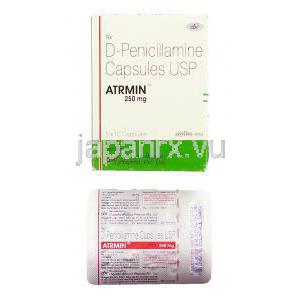 アトルミン Atrmin, メタルカプターゼ ジェネリック, ペニシラミン 250mg カプセル (Chandra Bhagot Pharma)
