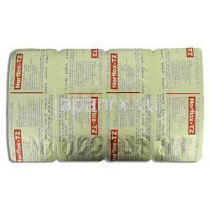 ノルフロックス DT Norflox DT. ノルフロキサシン 100mg 錠  （Okasa） 包装裏面