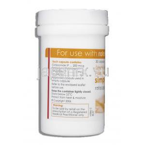 シンプリーワン SimplyOne, フマル酸ホルモテロール / シクレソニド, 6mcg/ 200mcg 吸入用カプセル (Cipla) 成