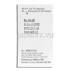 オカラン Okalan, ランソプラゾール 30mg カプセル （Cipla） 製造者情報