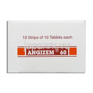 アンジゼム Angizem, ジルチアゼム  MR 60mg （Sun Pharma） 箱