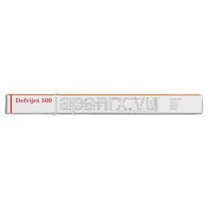 デフリジェット Defrijet, エクジェイド ジェネリック, デフェラシロクス 500mg （Sun Pharma） 箱側面