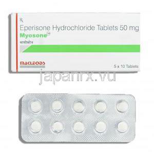 ミオゾン Myosone, ミオナール, エペリゾン 50mg 錠 （Macleods）