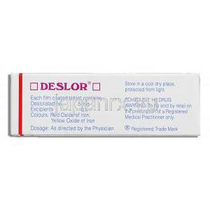 デスロー Deslor, クラリネックス ジェネリック, デスロラタジン 5mg  錠 （Sun Pharma） 成分