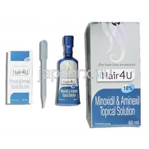 ヘアフォーユー Hair4u ミノキシジル・アミネキシル配合 10% 頭皮外用液　(Glenmark) 一式