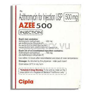 アジー Azee, ジスロマックス ジェネリック, アジスロマイシン 500mg 注射 （Cipla） 成分