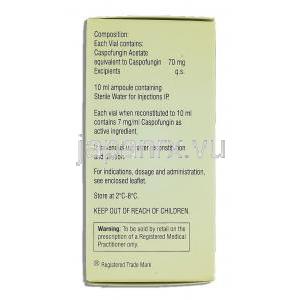 カプサイン Capsain, キャンシダス ジェネリック, カスポファンギン酢酸塩 70mg 注射 製造者情