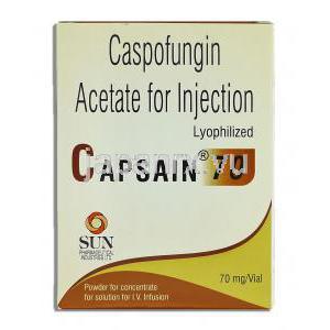 カプサイン Capsain, キャンシダス ジェネリック, カスポファンギン酢酸塩 70mg 注射 箱