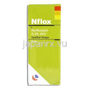ノルフロキサシン, Norflox, 0.3% 10ML 点鼻 / 点眼液 (Cipla) 箱