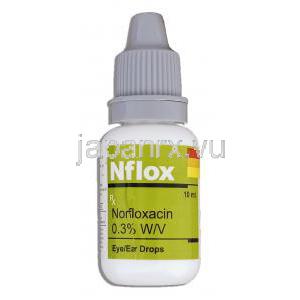ノルフロキサシン, Norflox, 0.3% 10ML 点鼻 / 点眼液 (Cipla) ボトル