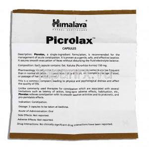 ヒマラヤ Himalaya ピクロラックス Picrolax　アーユルベーダ処方便秘薬 情報シート1