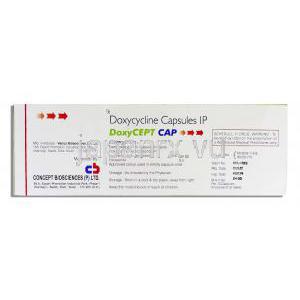 ドキシサイクリン 100 mg カプセル 箱裏面