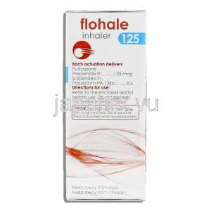 フロヘール Flohale, Advair Diskusジェネリック, サルメテロール / フルチカゾン配合 125 mcg 吸入剤 箱裏面