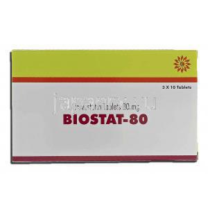 バイオスタット Biostat, リピトール ジェネリック, アトルバスタチン 80mg 錠 (Sava medica) 箱