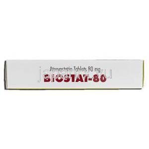 バイオスタット Biostat, リピトール ジェネリック, アトルバスタチン 80mg 錠 (Sava medica) 箱側面