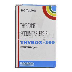 チロックス-100 Thyrox-100, レボチロキシン/チラーヂンＳ ジェネリック, チロキシン, 100mcg 箱
