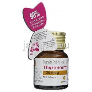 チロノーム Thyronorm, レボチロキシン/チラーヂンＳ ジェネリック, チロキシン, 125mcg