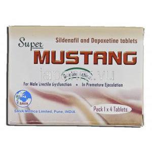 スーパームスタン Super Mustang, シルデナフィル／ダポキセチン, 100mg  60mg, 錠剤 箱