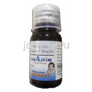 ラナジー100 Ranazy-100, ジスロマック ジェネリック,  アジスロマイシン, 100mg  5ml, 15ml, 内服懸濁液, ボトル