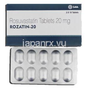 ロザチン Rozatin-20, クレストール ジェネリック, ロスバスタチン, 20mg 錠