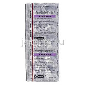 レフラ10 Lefra-10, アラバ ジェネリック, レフルノミド, 10mg, 錠 包装