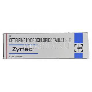 ジルテック Zyrtec, セチリジン, 10mg, 錠 箱