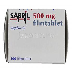 サブリル Sabril, ビガバトリン, 500mg, 錠 箱