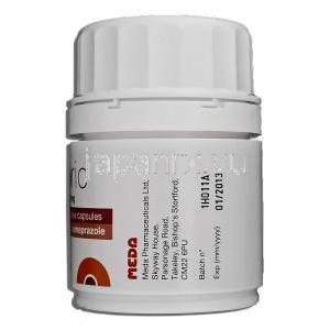 アキソリド Axorid, ケトプロフェン 200mg,  オメプラゾール 20mg, カプセル ボトル記載製造者情報