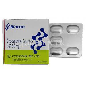 シクロフィルミー Cyclophil Me - 50, サンディミュン ジェネリック, シクロスポリン, 50mg, カプセル