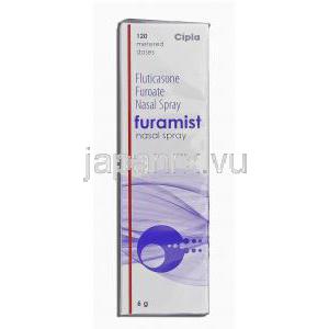 フラミスト Furamist, フルナーゼ ジェネリック,フルチカゾン, 27.5mcg, 鼻スプレー, 箱