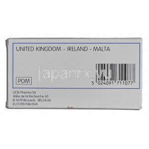 ケプラ Keppra, レベチラセタム, 1000mg, 錠 製造者情報
