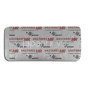 バスタレルＭＲ Vastarel MR, トリメタジジン 35mg, 錠 包装裏面