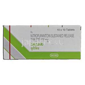 ユリビッド Uribid, マクロビッド ジェネリック, ニトロフラントイン持続型, 100mg, 錠 箱