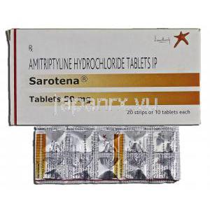  サロテナSarotena、ジェネリックエラビル、アミトリプチリン塩酸塩、50mg　錠剤