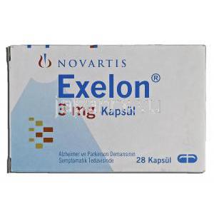 エクセロン Exelon, リバスチグミン水素酒石酸塩 3mg, カプセル 箱