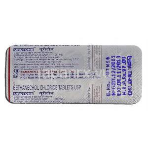 ユロトーン Urotone, ベサコリン ジェネリック, ベタネコール, 25mg, 錠 包装裏面