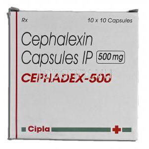 セファデックス-500 Cephadex-500, ケフレックス ジェネリク, セファレキシン, 500mg, カプセル 箱