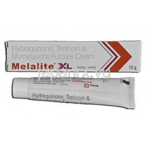 メラライトXL Melalite XL, ヒドロキノン 2%, トレチノイン 0.025%, モメタゾンフロ酸エステル 0.1%, 配合クリ