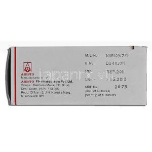 アセクロ Aceclo, アセクロフェナク, 100mg, 箱 製造者情報